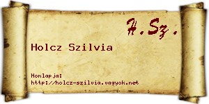 Holcz Szilvia névjegykártya